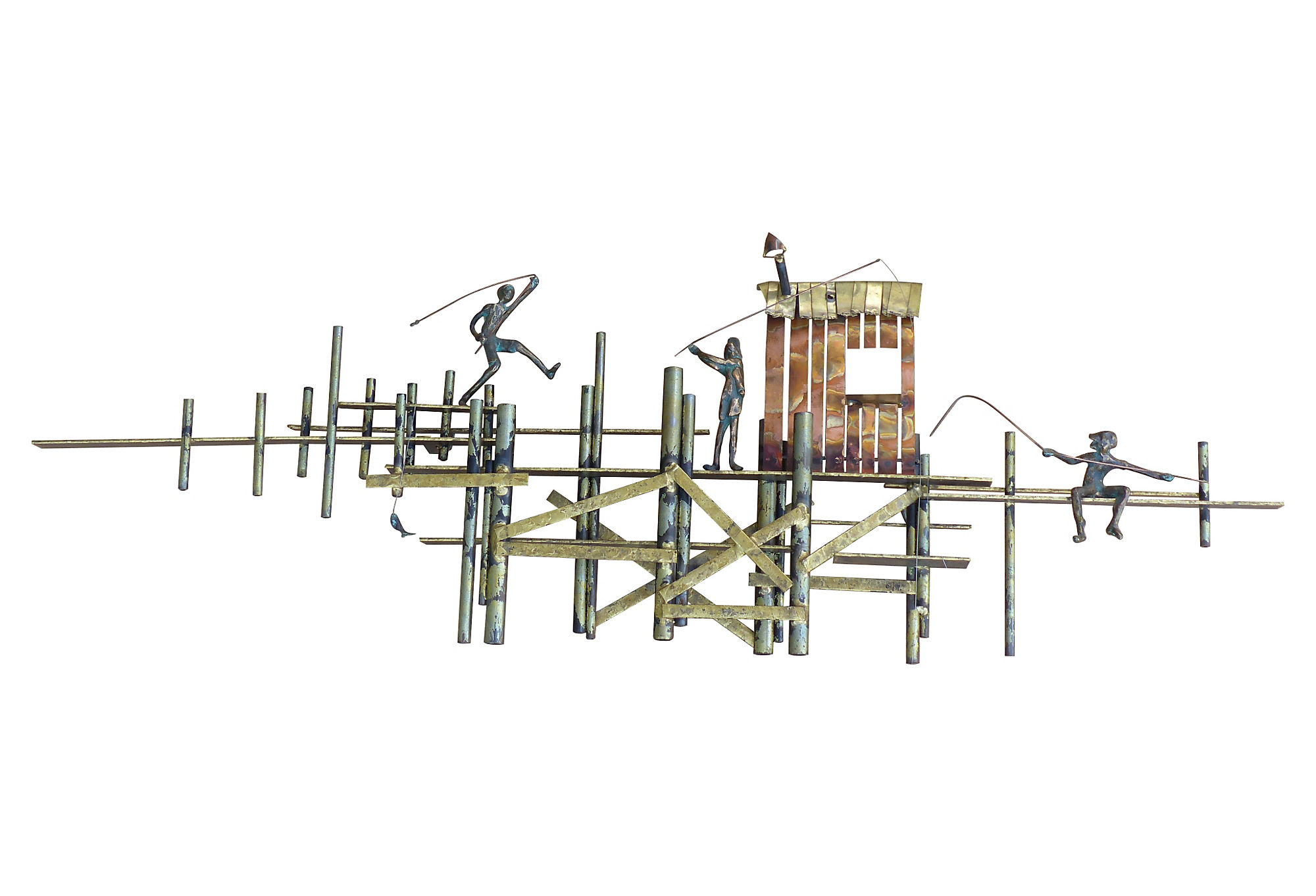 Mixed Metal Wall Sculpture By Curtis Jere For Artisan House 